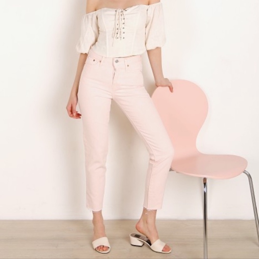 Pastel Pink Levi’s Wedgie Fit 26 Button Fly Jeans